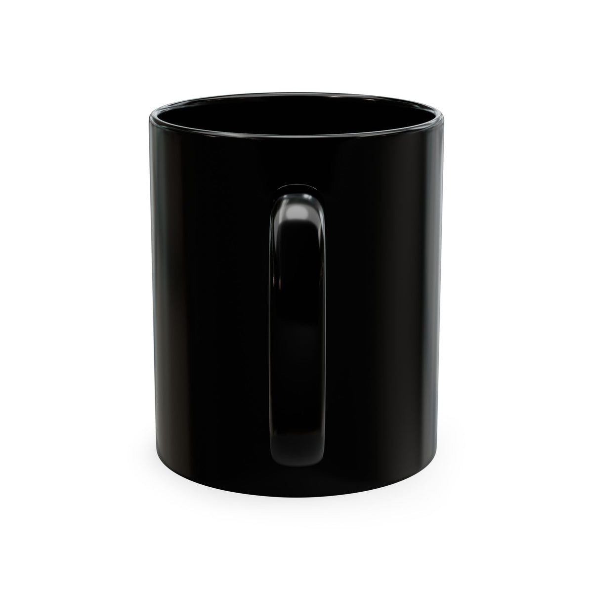 Undefeated Ceramic Mug — Black Motivational Coffee Cup with Vintage Portrait
