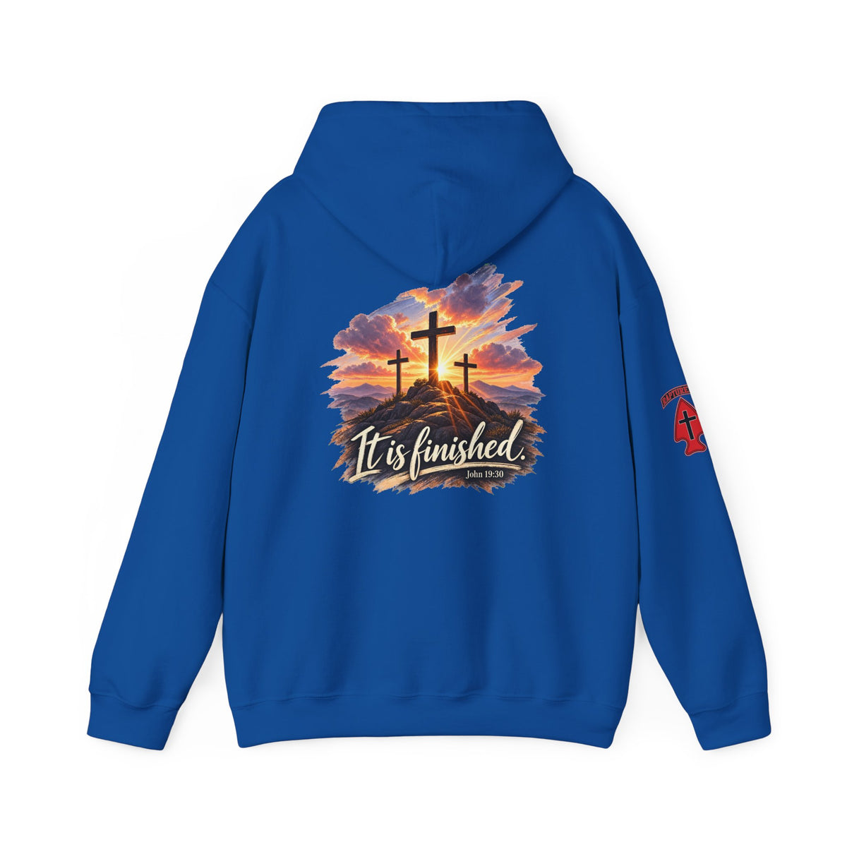 Hoodie - 'It Is Finished' Three Crosses Christian Pullover Up To 5XL