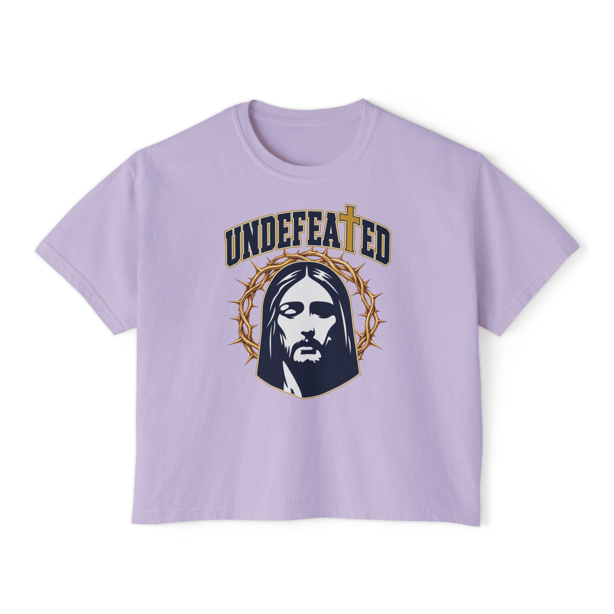 Undefeated Jesus Boxy Tee — For Women