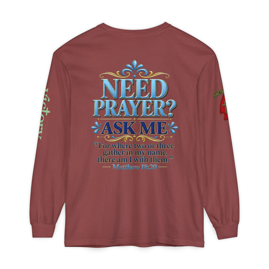 Need Prayer? Long Sleeve Tee — Start the Conversation