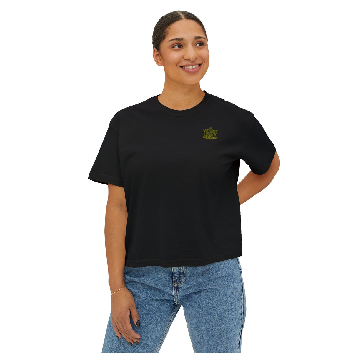 Women's Boxy Tee — Knight Armor Graphic Tee (Templar Cross)