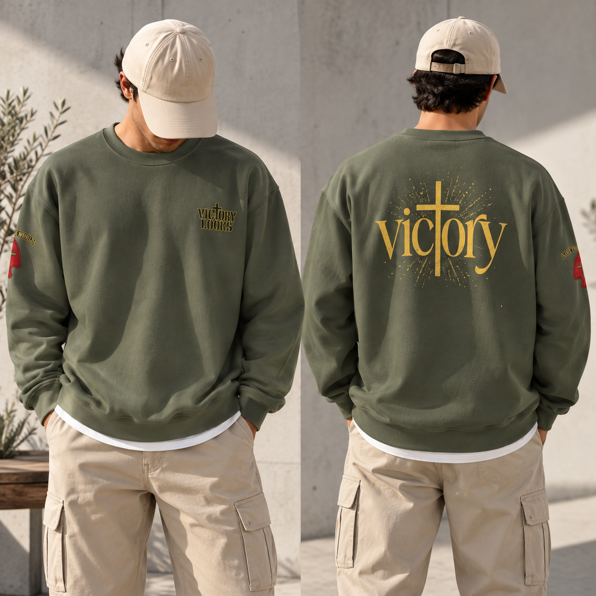 Undefeated Jesus Crewneck Sweatshirt — Victory Design