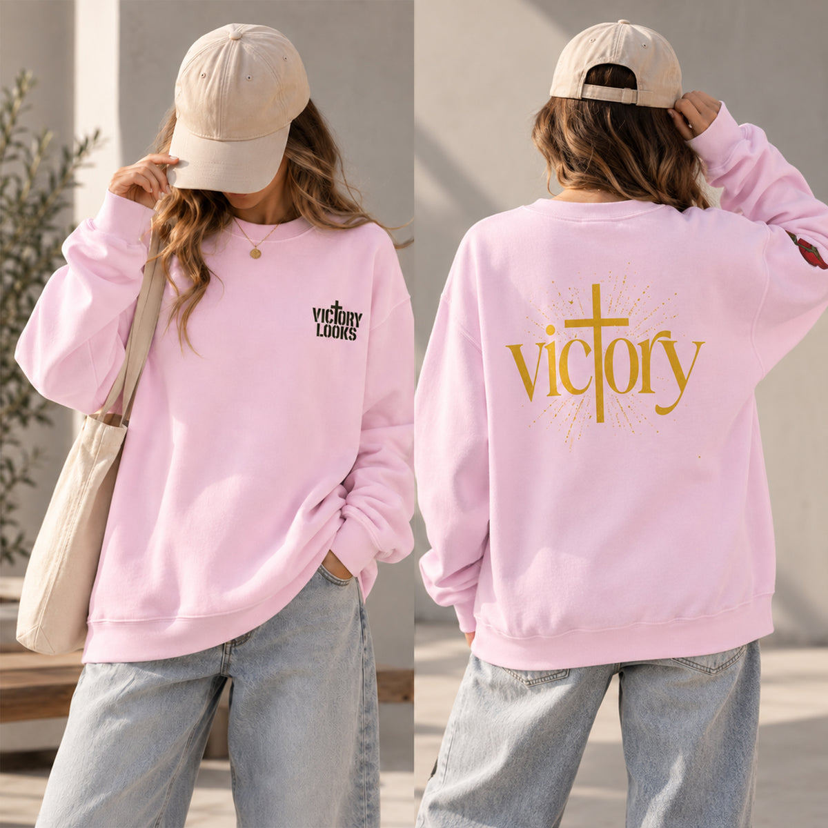 Undefeated Jesus Crewneck Sweatshirt — Victory Design